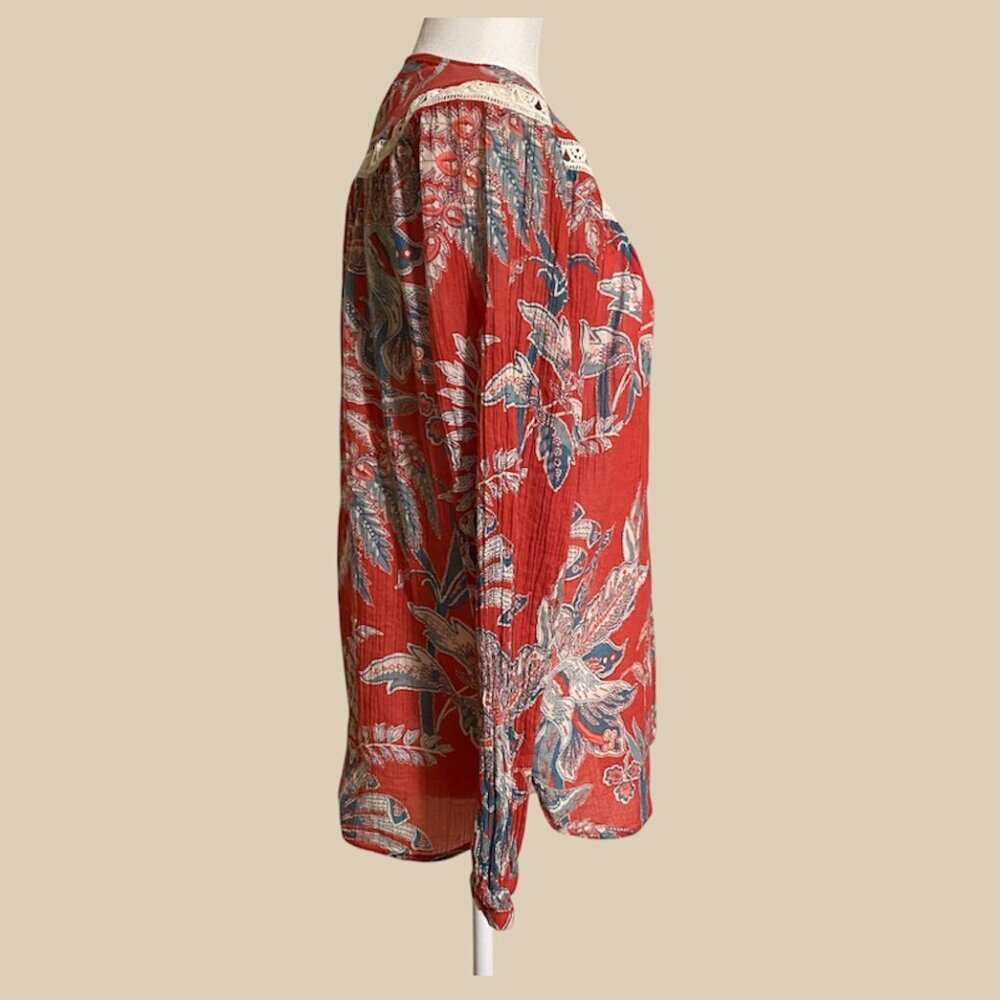 Ann Taylor Loft Floral Embroidered Blouse Size Small - Picture 3 of 8